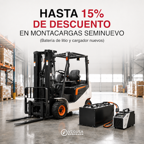 Montacargas eléctrico seminuevo con hasta 15% de descuento
