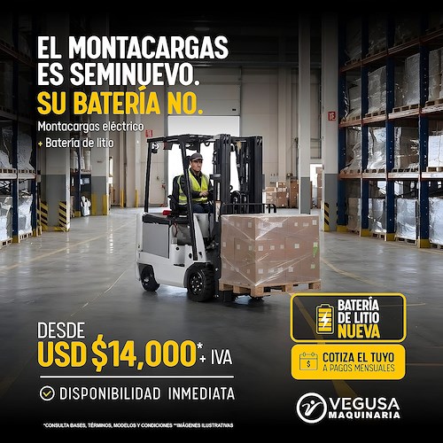 Montacargas eléctrico seminuevo con batería nueva